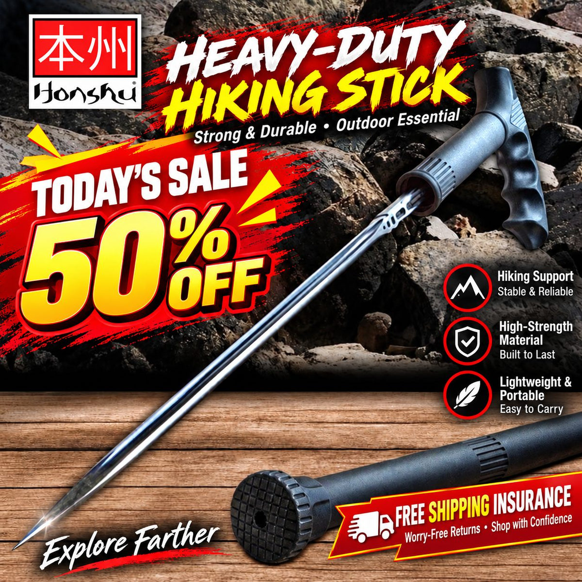 🔥Last Day Promotion - 50% Off - Sword Spike Cane